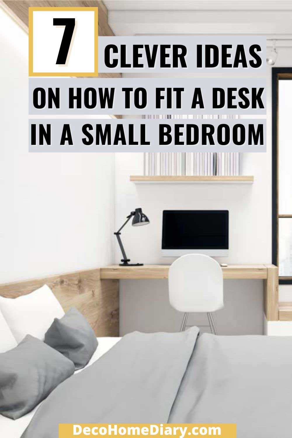ideas on how to fit a desk in a small bedroom pin
